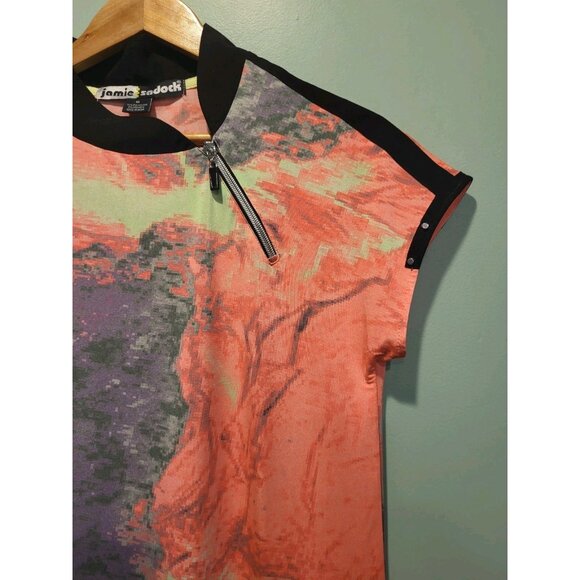 Jamie Sadock Multicolor Cap Sleeve Zip Pockets Athletic Dress Golf Athleisure M - Picture 3 of 3
